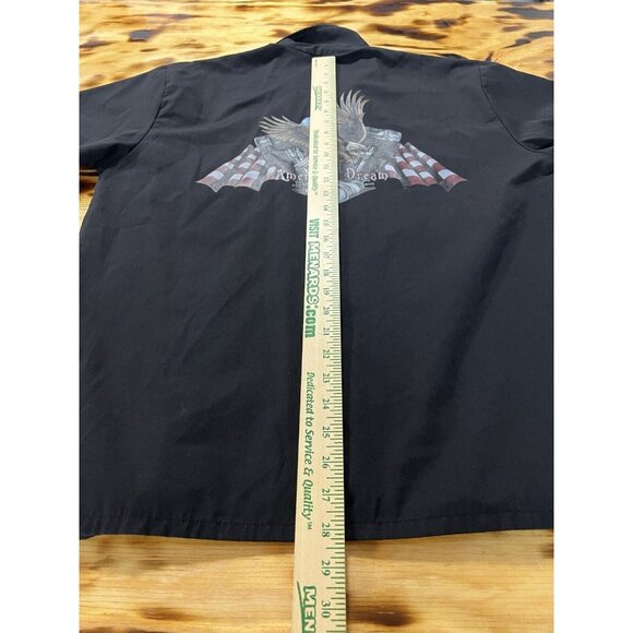 Dragonfly American Dream Men Short Sleeve Button Down Size Medium Biker American - Picture 6 of 14